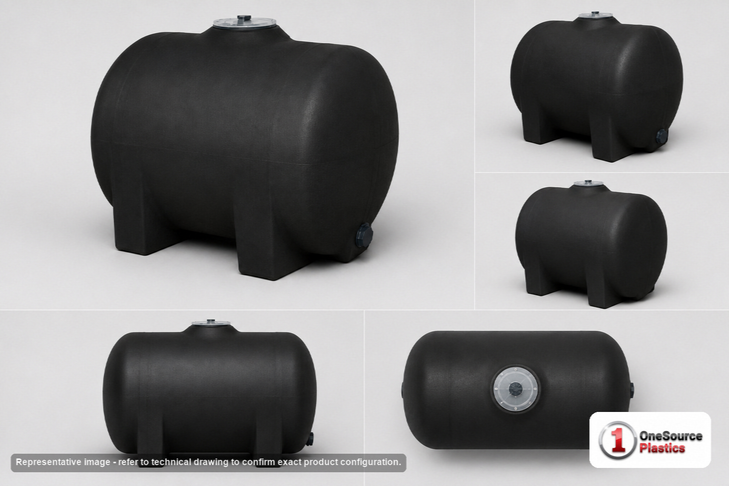 Norwesco 125 Gallon Black Horizontal Leg Tank