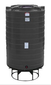 Enduraplas 1100 Gallon 15 Degree Plastic Cone Bottom Tank with Stand in Black
