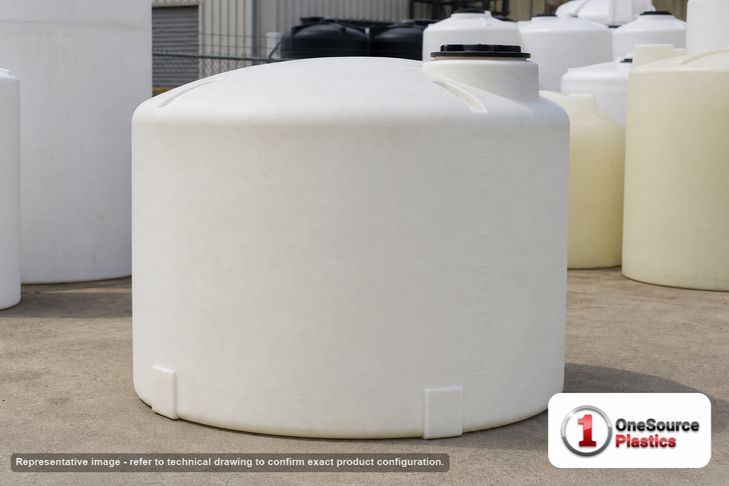 Chem-Tainer 1700 Gallon Plastic Vertical Liquid Storage Tank. 1700 gallon capacity; Polyethylene; 78" H x 86" W x 86" L.