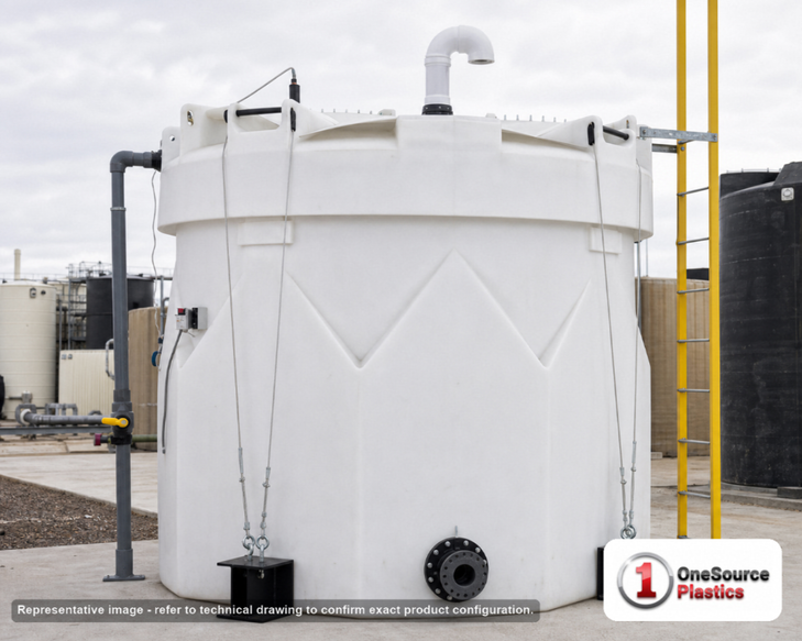 Snyder Industries 2500 Gallon Sodium Hypochlorite (UV) Captor Double Wall Tank. HDLPE #880059; Opaque White; 122" H x 102" W