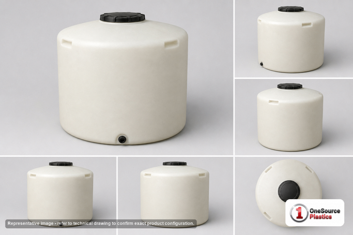 Chem-Tainer 500 Gallon Plastic Vertical Liquid Storage Tank
