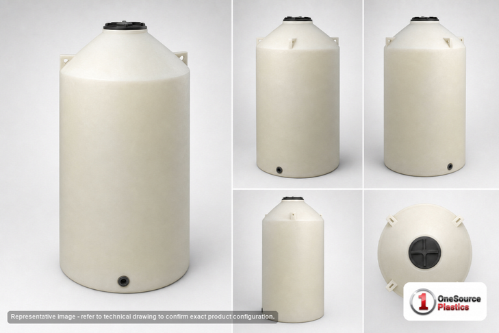 Chem-Tainer 750 Gallon Plastic Vertical Liquid Storage Tank