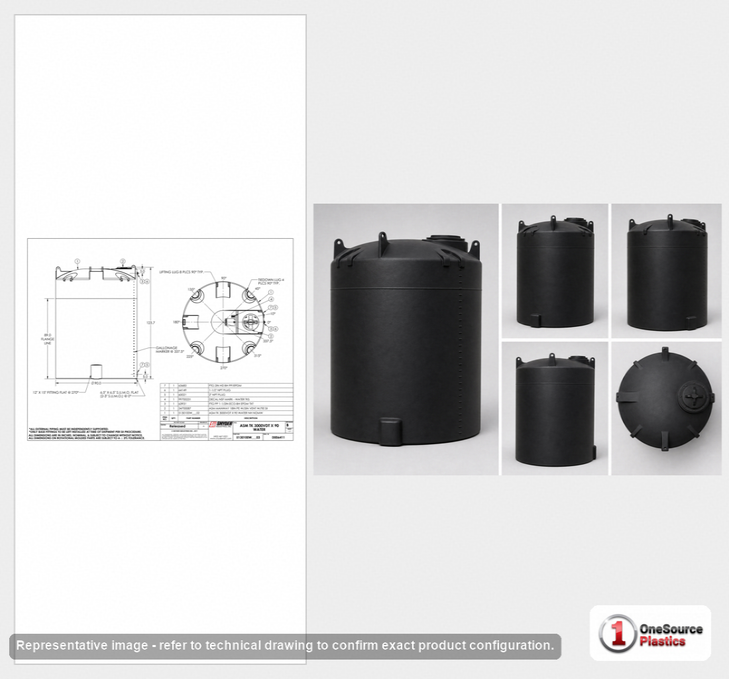 Snyder Industries 3000 Gallon Black Vertical Water Storage Tank