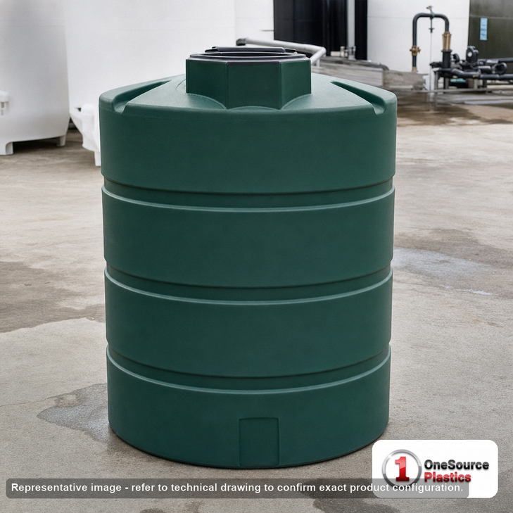 Norwesco 500 Gallon Green (California Only) Vertical Water Storage Tank. 500 gallon capacity; Polyethylene; Green
