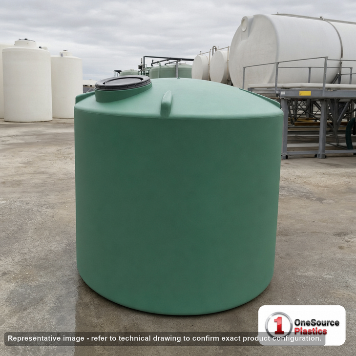 Norwesco 2500 Gallon Green (California Only) Vertical Water Storage Tank. 2500 gallon capacity; Polyethylene; Green