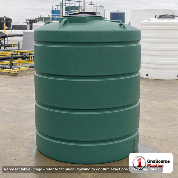 Norwesco 1000 Gallon Green (California Only) Vertical Water Storage Tank. 1000 gallon capacity; Polyethylene; Green