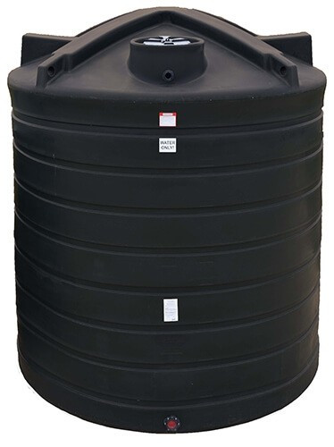 Enduraplas 3000 Gallon Black Vertical Water Storage Tank