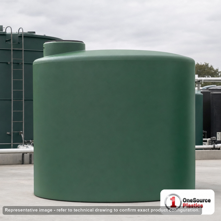 Norwesco 2500 Gallon Green (California Only) Vertical Water Storage Tank. 2500 gallon capacity; Polyethylene; Green