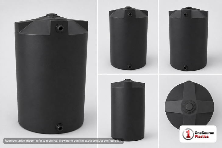 Bushman 250 Gallon Black Vertical Water Storage Tank