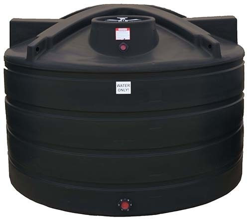Enduraplas 1650 Gallon Black Vertical Water Storage Tank