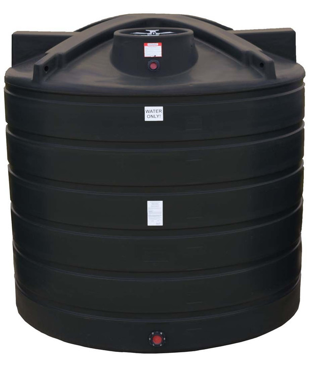 Enduraplas 3100 Gallon Black Vertical Water Storage Tank