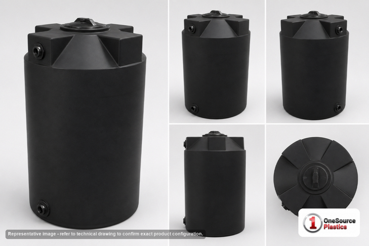 Bushman 200 Gallon Black Vertical Water Storage Tank