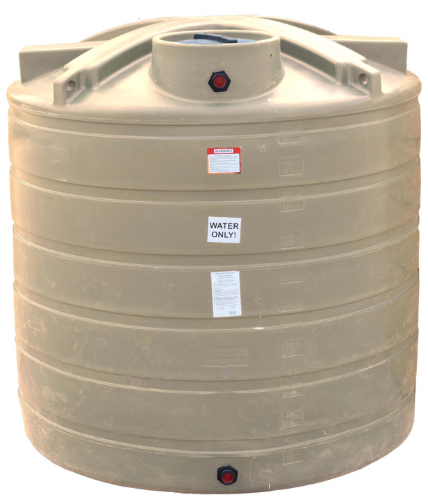 Enduraplas 1750 Gallon Beige Vertical Water Storage Tank