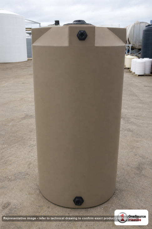 Bushman 250 Gallon Mocha Vertical Water Storage Tank. Polyethylene; Mocha; 66" H x 36" W x 36" L; fittings: 1 Inlet, 1