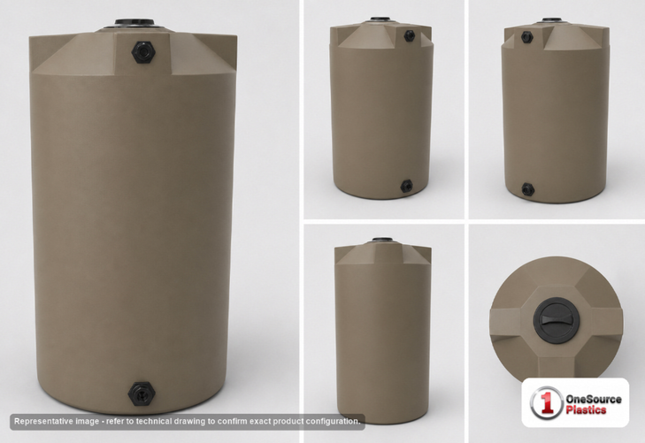 Bushman 250 Gallon Mocha Vertical Water Storage Tank