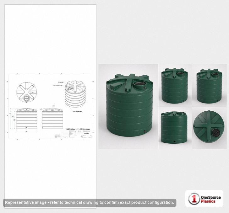 Enduraplas 2000 Gallon Dark Green Vertical Water Storage Tank