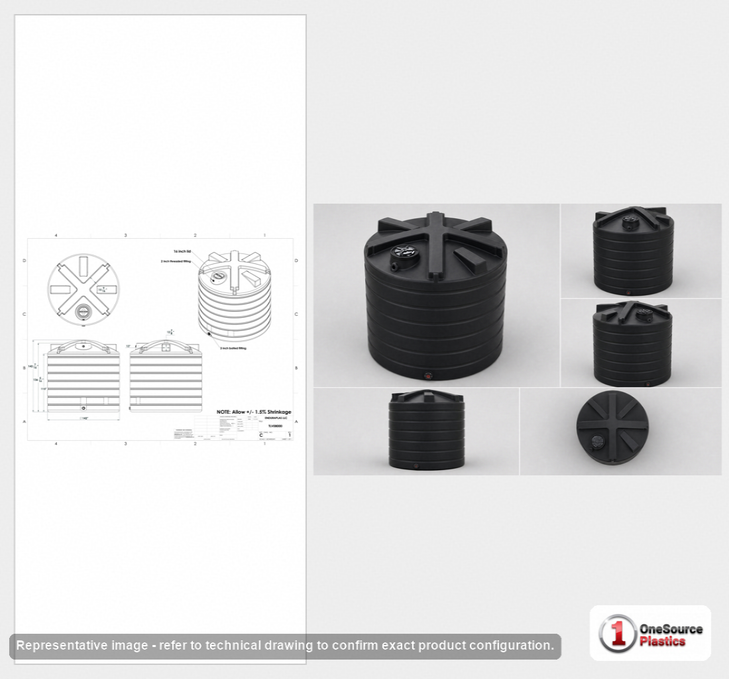 Enduraplas 8000 Gallon Black Vertical Water Storage Tank