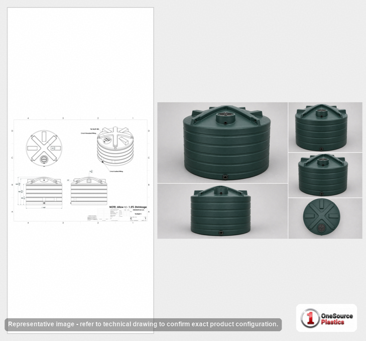 Enduraplas 6011 Gallon Dark Green Vertical Water Storage Tank