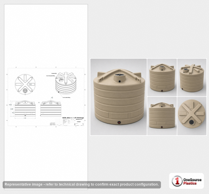 Enduraplas 6011 Gallon Beige Vertical Water Storage Tank