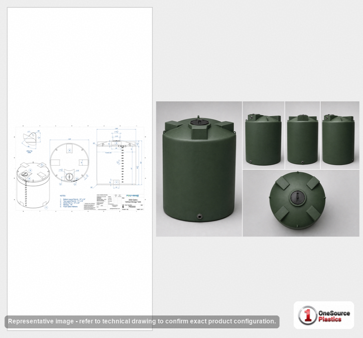 Bushman 3000 Gallon Dark Green Vertical Water Storage Tank