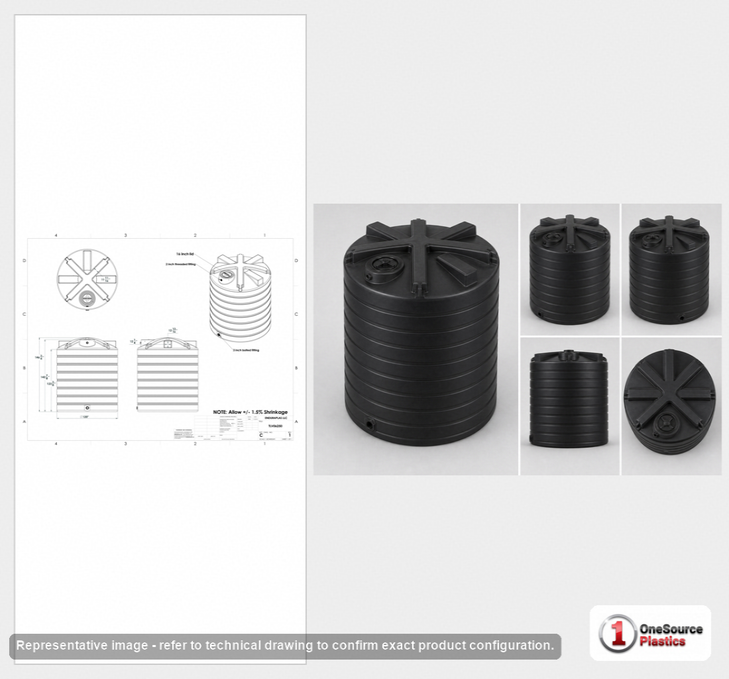 Enduraplas 6250 Gallon Black Vertical Water Storage Tank