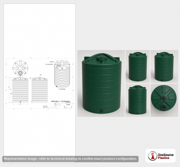 Enduraplas 5200 Gallon Dark Green Vertical Water Storage Tank