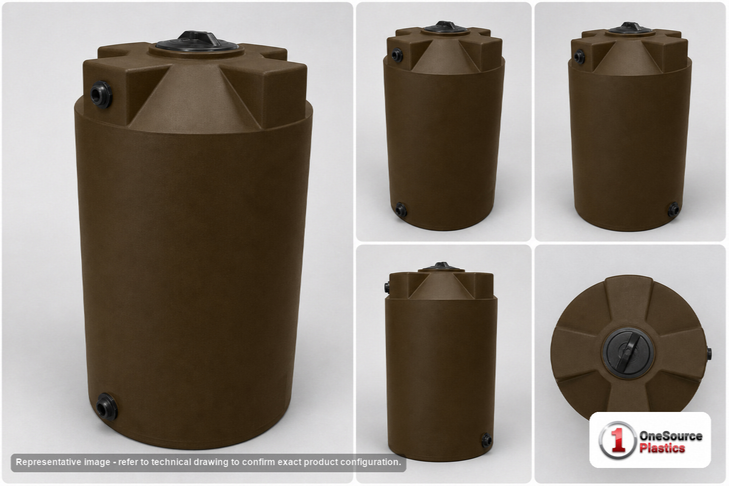 Bushman 200 Gallon Dark Brown Vertical Water Storage Tank