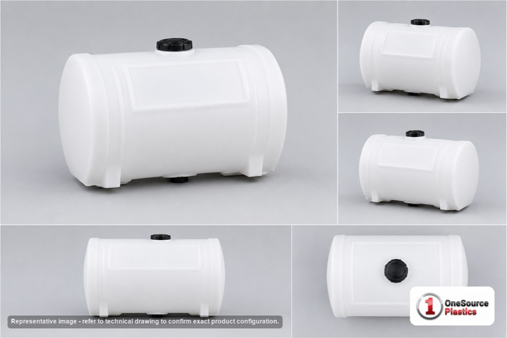Dimensional spec drawing for Snyder Industries 55 Gallon Open Top - Cone Bottom (22" L x 22" W x 39" H)