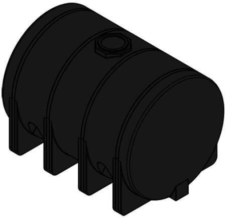 Norwesco 3725 Gallon Black Horizontal Leg Tank