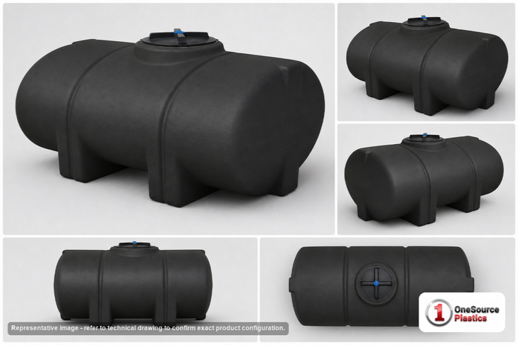 Norwesco 135 Gallon Black Elliptical Leg Tank