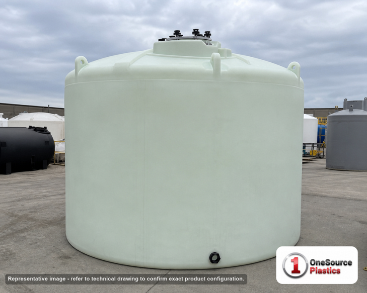 Enduraplas 10000 Gallon Plastic Vertical Liquid Storage Tank in Faint Green. Polyethylene; Green; 178" H x 144" W x 144" L.