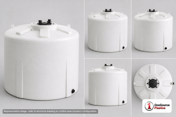 Enduraplas 10000 Gallon Plastic Vertical Liquid Storage Tank in White