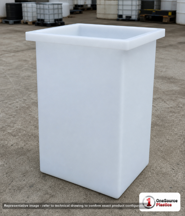 Chem-Tainer 12 Gallon PE Rectangular Open Top Tank. Manufacturer part number TC-R240430A.