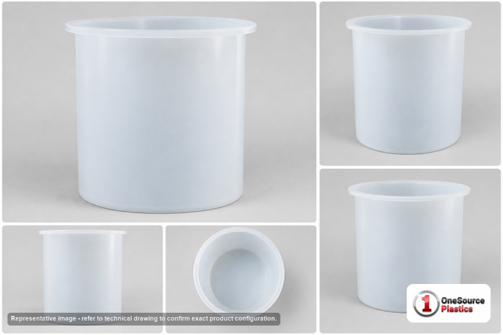 Dimensional spec drawing for Chem-Tainer 1250 Gallon Cylindrical Open Top Tank (69" L x 69" W x 84" H)