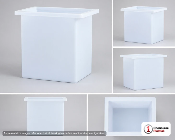 Dimensional spec drawing for Chem-Tainer 135 Gallon Rectangular Open Top Tank (24" L x 36" W x 36" H)