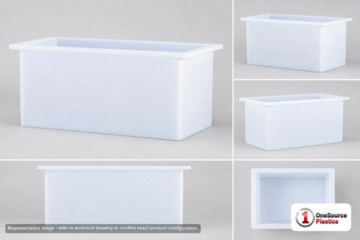 Chem-Tainer 15 Gallon PE Rectangular Open Top Tank