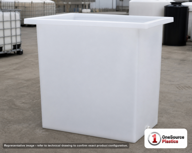 Chem-Tainer 150 Gallon PE Rectangular Open Top Tank. Manufacturer part number TC-R244830A.