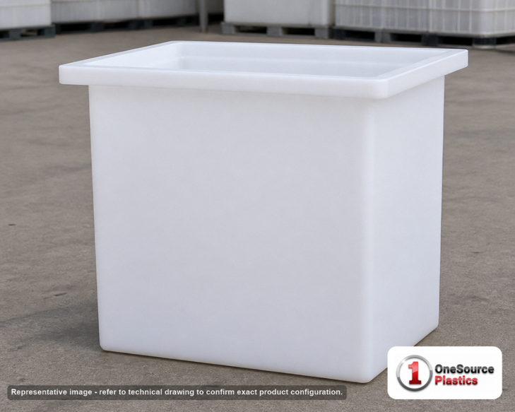 Chem-Tainer 17 Gallon PE Rectangular Open Top Tank. . Manufacturer part number TC-R181812A. Sold by OneSource Plastics (https://www.onesourceplastics.com).