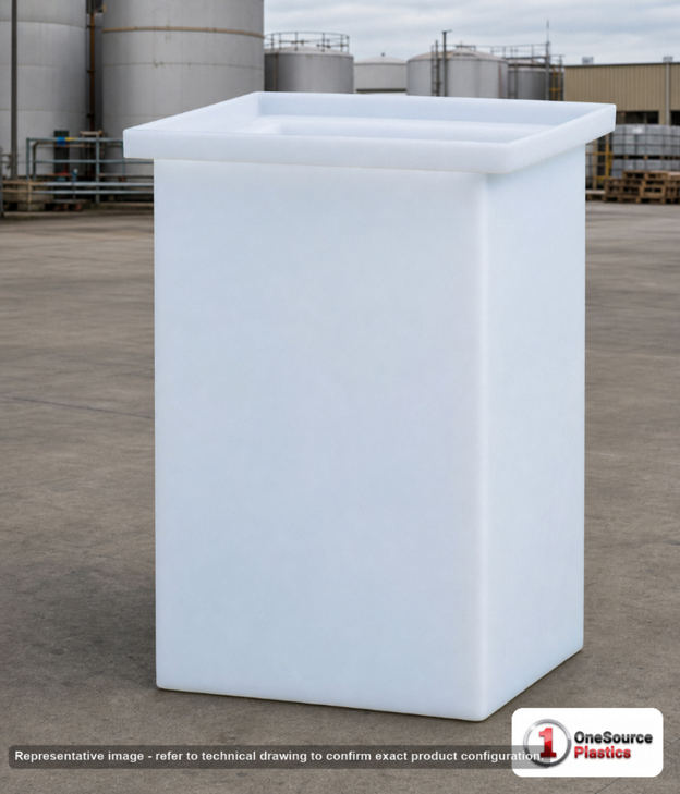 Chem-Tainer 18 Gallon PE Rectangular Open Top Tank. . Manufacturer part number TC-R121230A. Sold by OneSource Plastics (https://www.onesourceplastics.com).