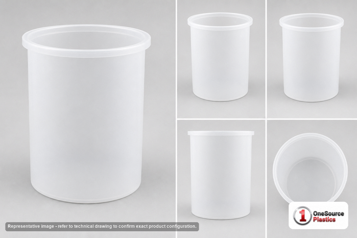 Dimensional spec drawing for Chem-Tainer 200 Gallon Cylindrical Open Top Tank (36" L x 36" W x 48" H)