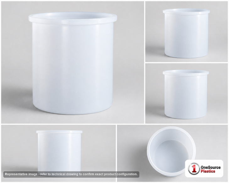Dimensional spec drawing for Chem-Tainer 2000 Gallon Cylindrical Open Top Tank (82" L x 82" W x 90" H)