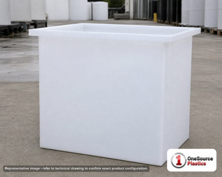 Chem-Tainer 22 Gallon PE Rectangular Open Top Tank. Manufacturer part number TC-R122418A.