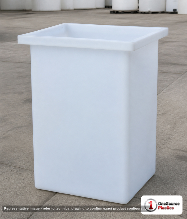 Chem-Tainer 24 Gallon PE Rectangular Open Top Tank. Manufacturer part number TC-R121824A.