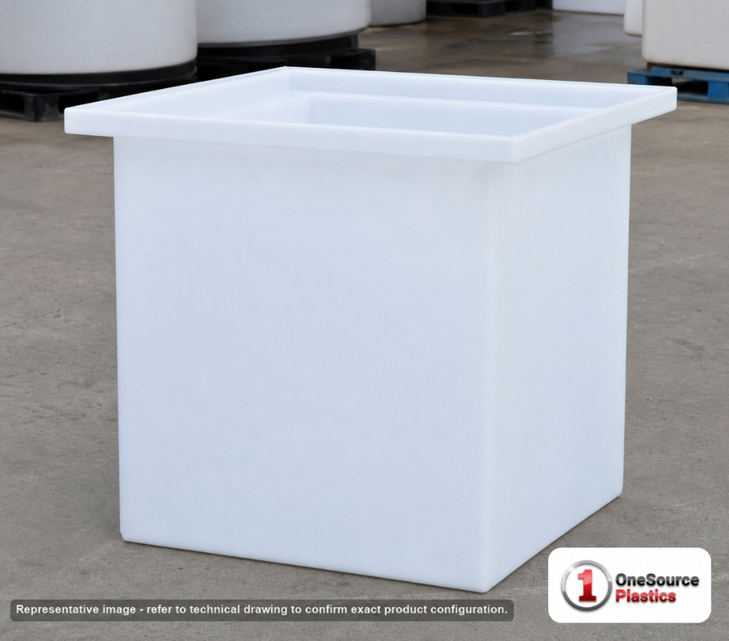 Chem-Tainer 25 Gallon PE Rectangular Open Top Tank. . Manufacturer part number TC-R181818A. Sold by OneSource Plastics (https://www.onesourceplastics.com).