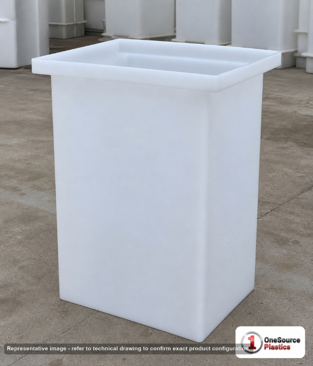 Chem-Tainer 37 Gallon PE Rectangular Open Top Tank. Manufacturer part number TC-R122430A.