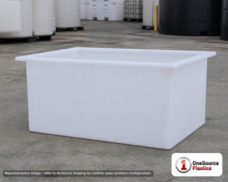 Chem-Tainer 44 Gallon PE Rectangular Open Top Tank. Manufacturer part number TC-R182424A.
