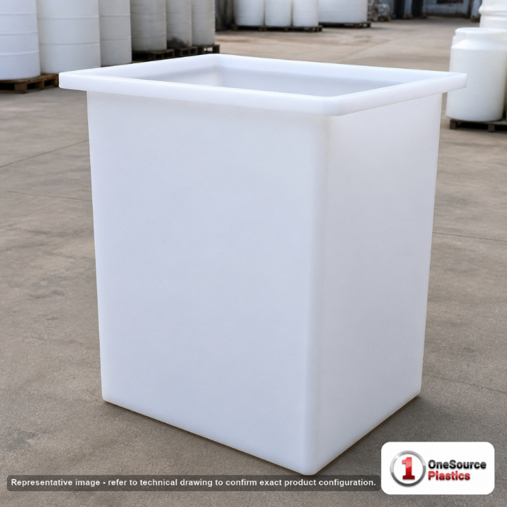 Chem-Tainer 45 Gallon PE Rectangular Open Top Tank. Manufacturer part number TC-R123030A.
