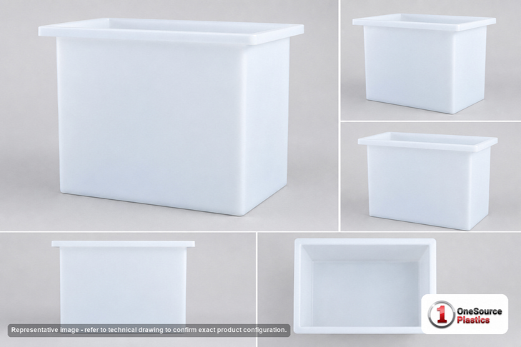 Dimensional spec drawing for Chem-Tainer 45 Gallon Rectangular Open Top Tank (32" L x 14" W x 31" H)