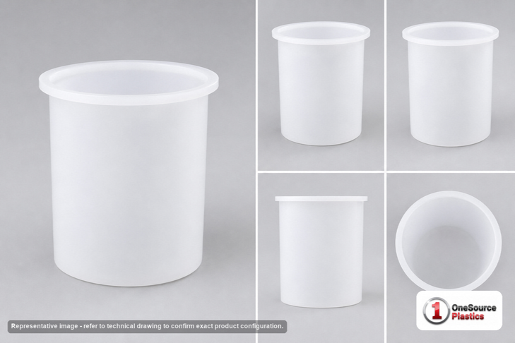 Chem-Tainer 55 Gallon Polypropylene Open Top Batch Storage Tank in White