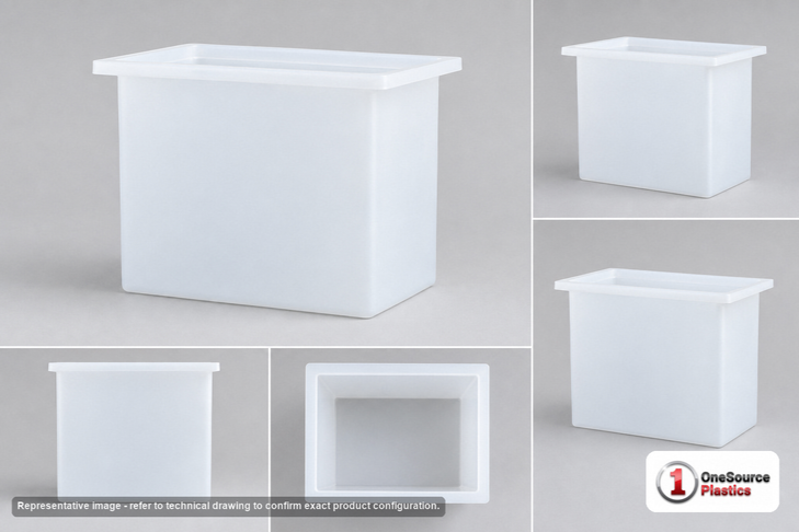 Chem-Tainer 6 Gallon PE Rectangular Open Top Tank